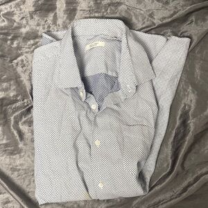 Men's Classic White and Black Patterned Shirt